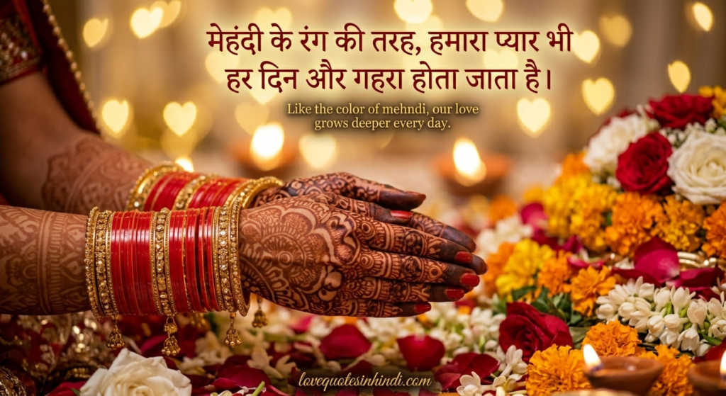 Romantic Quotes on Mehndi  in hindi 